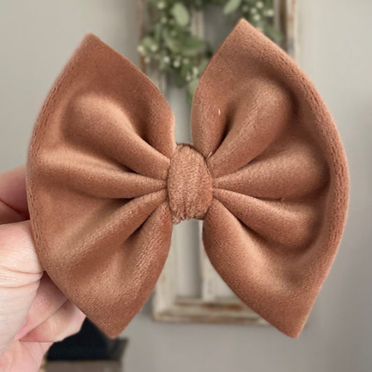 Coffee Velvet Bow