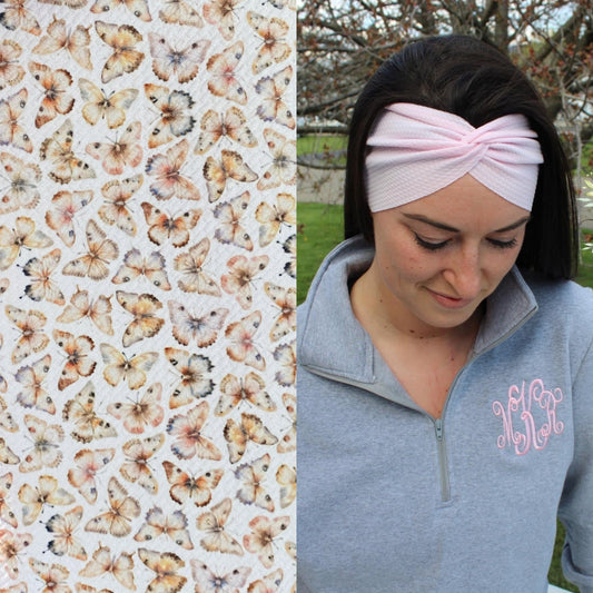 Neutral Butterflies Adult Twist Headband