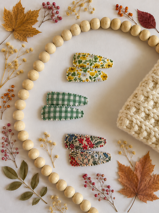 Sunflower Fields Fabric Snap Clips