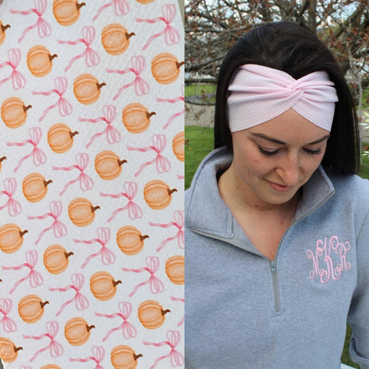 Bows & Pumpkins Adult Twist Headband