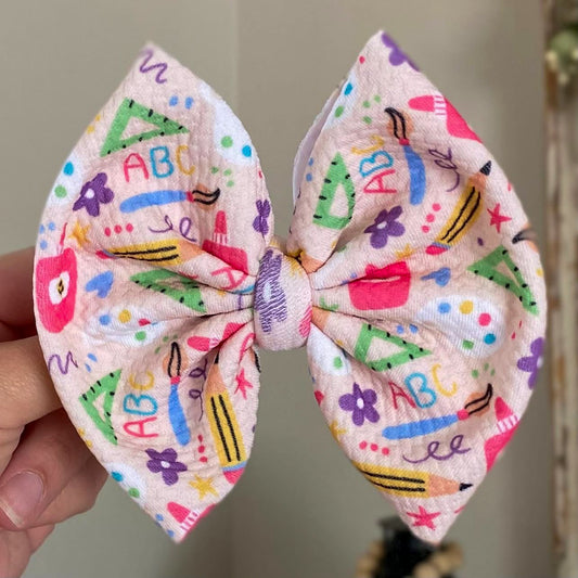 Preppy Pink School Bow
