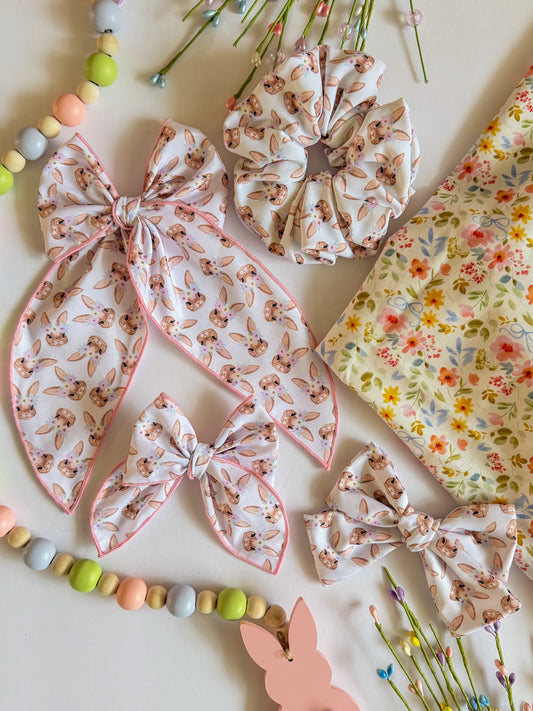 Floral Bunnies Bows + Scrunchies