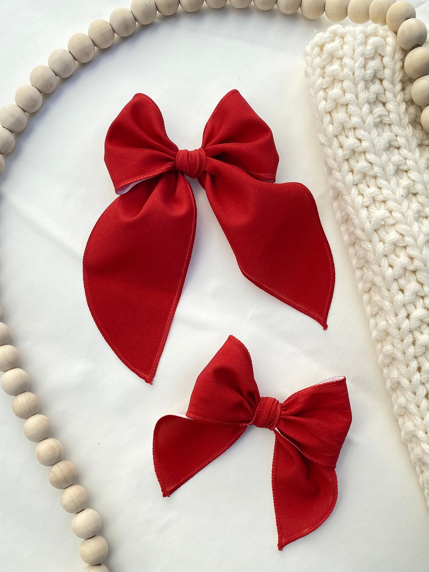 Burgundy Flora Bow (Clips)