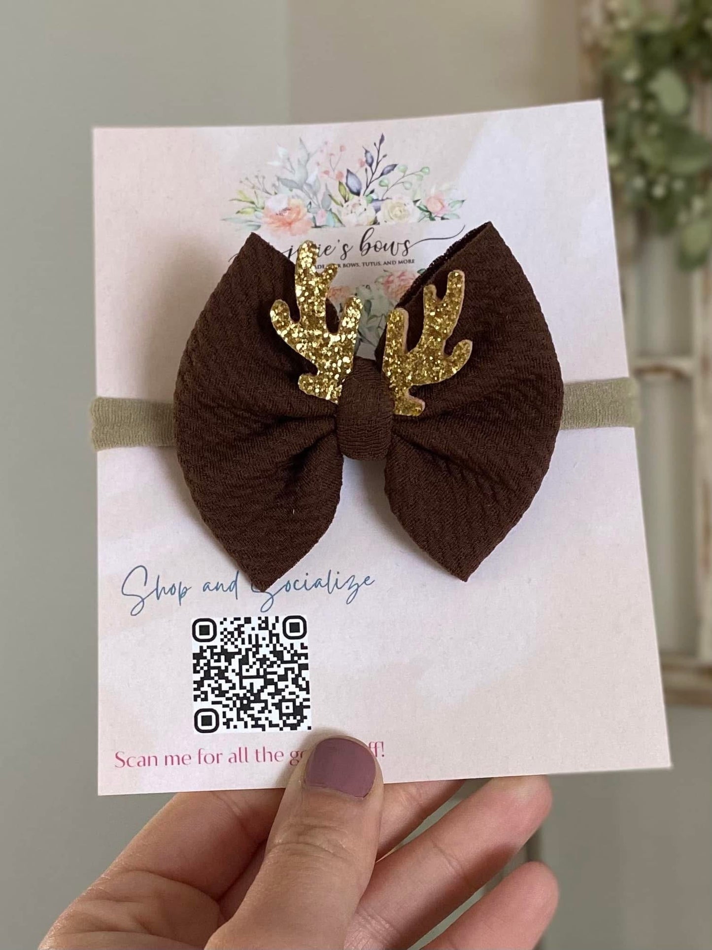 Reindeer Glitter Antler Bows