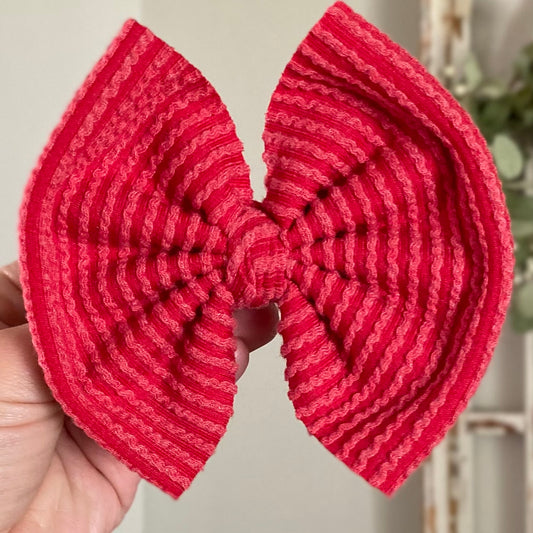 Waved Red Bow