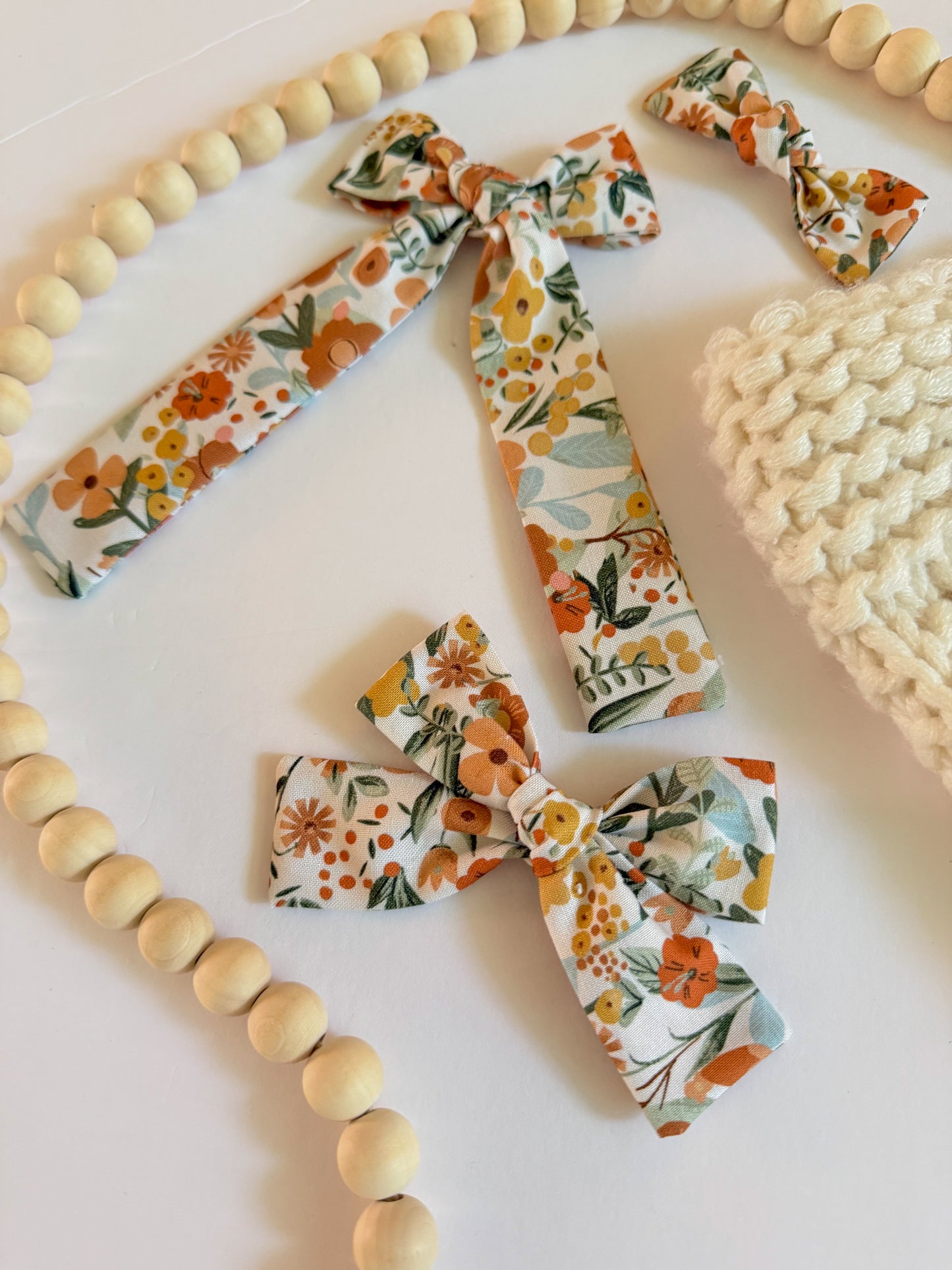 Fall Floral Scrunchie Barrette