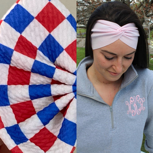 Americana Checkerboard Adult Twist Headband