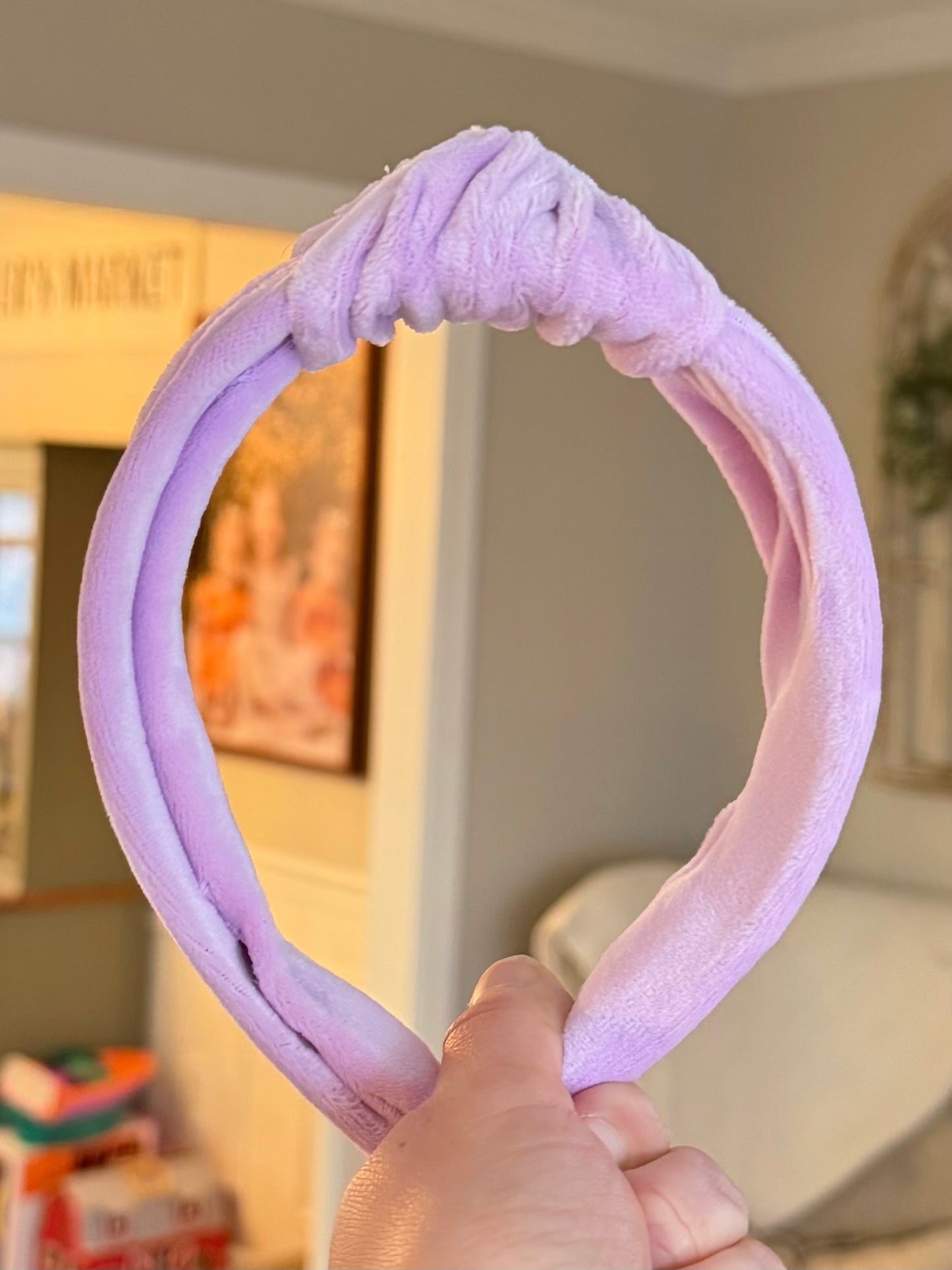 Lilac Velvet Knotted Headband