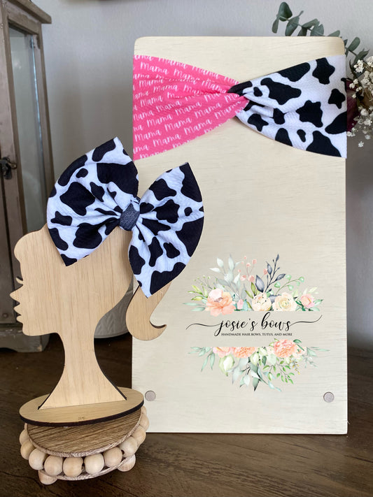 Cow Print Bow