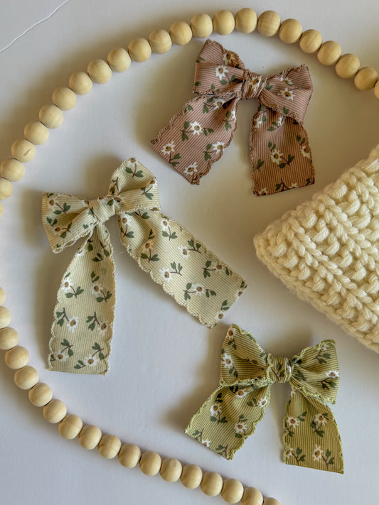Earthy Floral Ribbon Bow