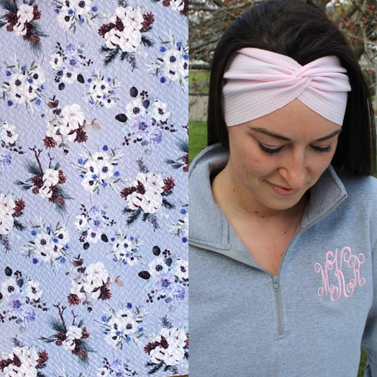Frosted Floral Adult Twist Headband