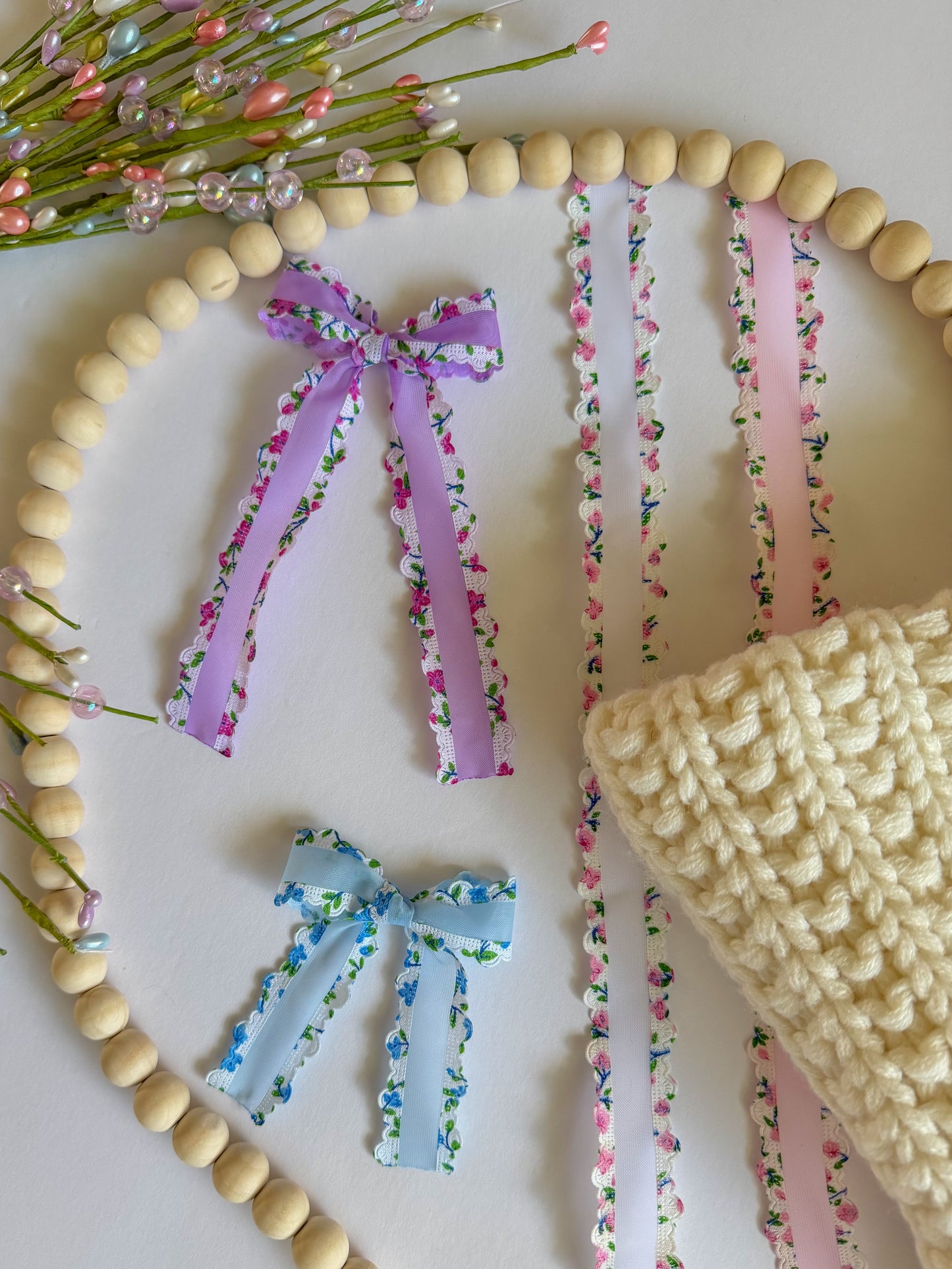 Scalloped Mesh Ribbon Bow