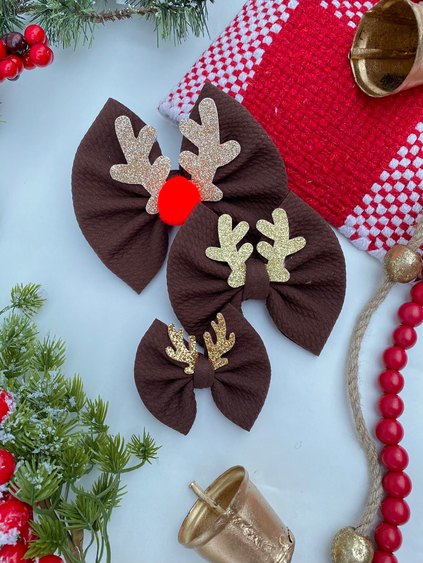 Reindeer Glitter Antler Bows