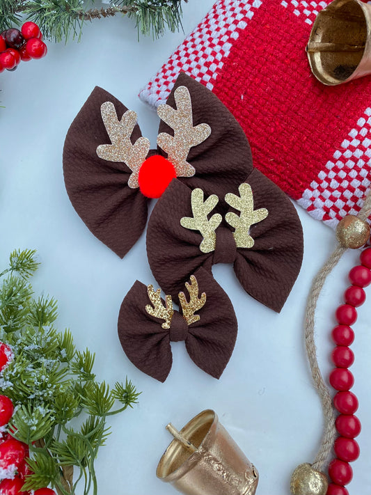 Reindeer Glitter Antler Bows