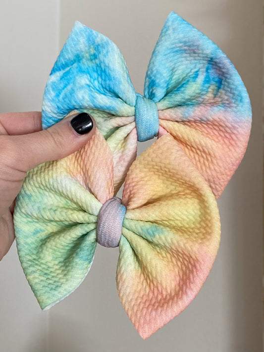 Rainbow Tie Dye Bow