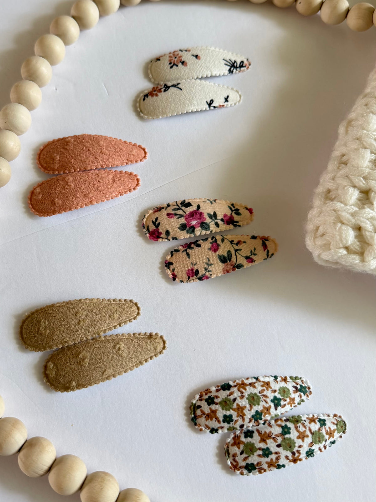 Fall Floral Fabric Snap Clips