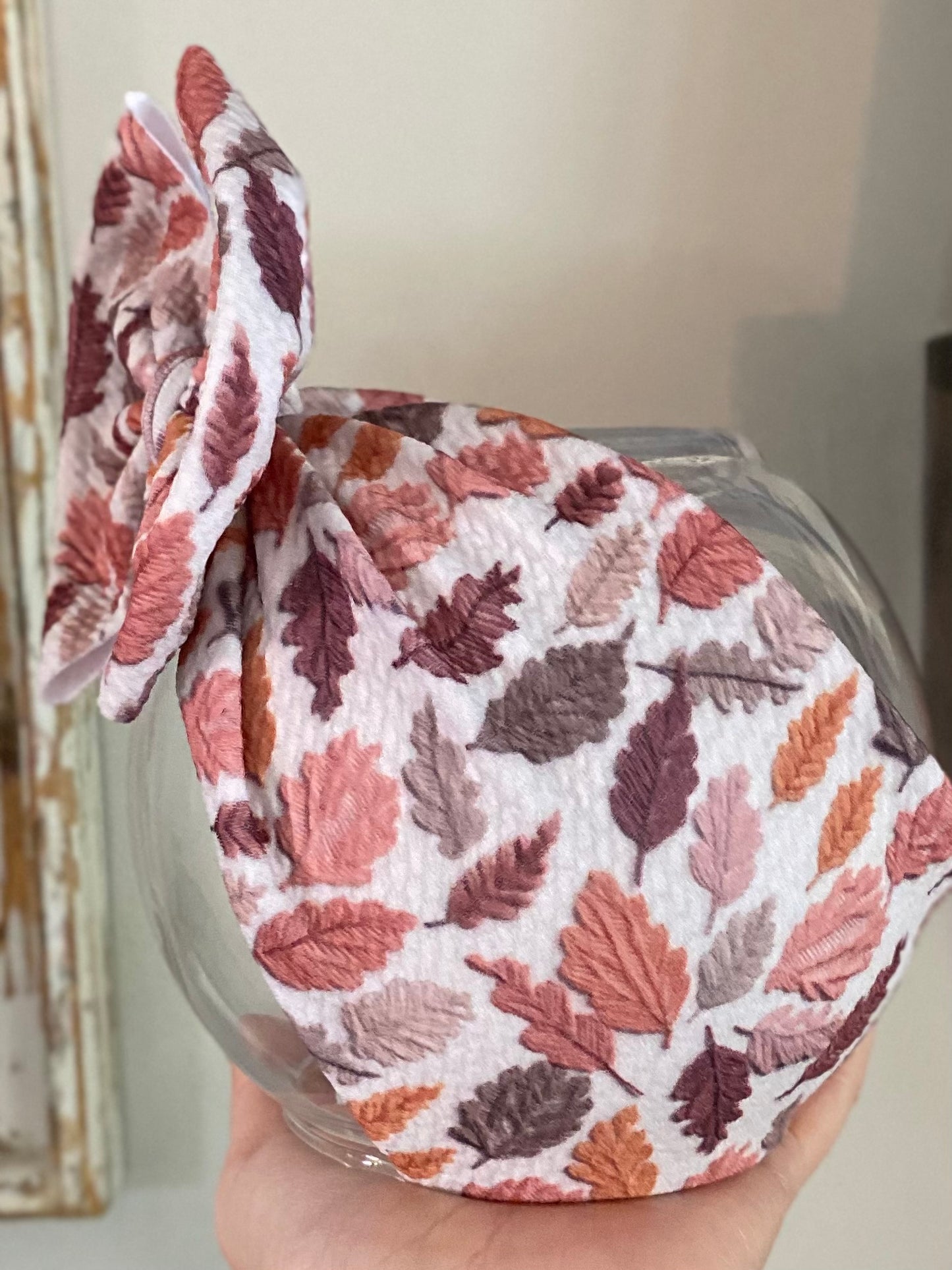 Embroidered Fall Leaves Wrap