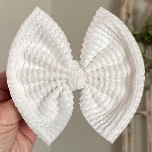 Waved White Bow