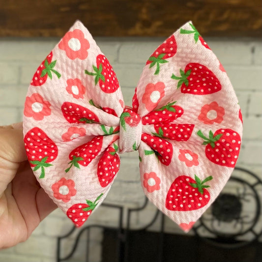 Floral Strawberry Bow