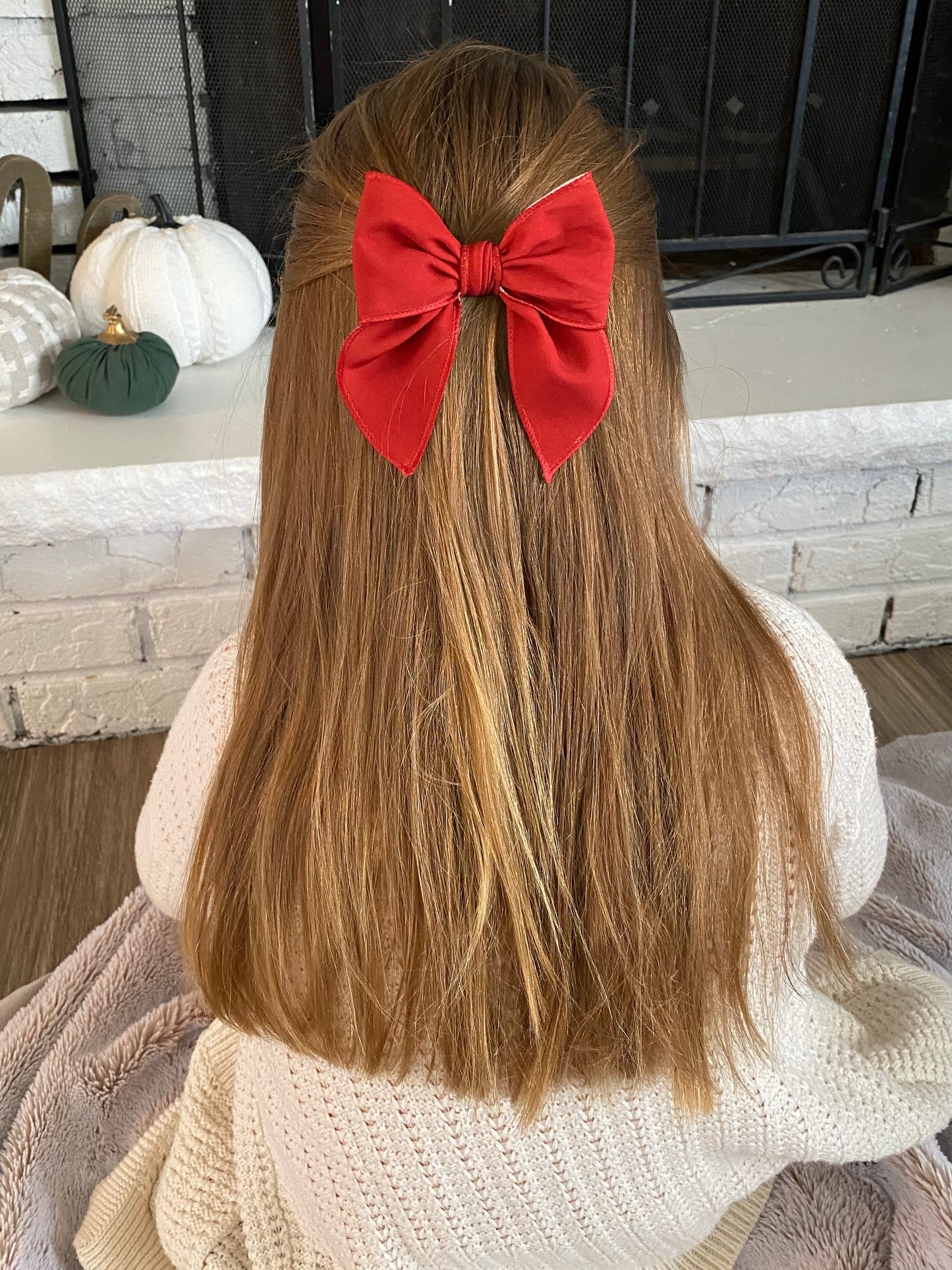 Burgundy Flora Bow (Clips)