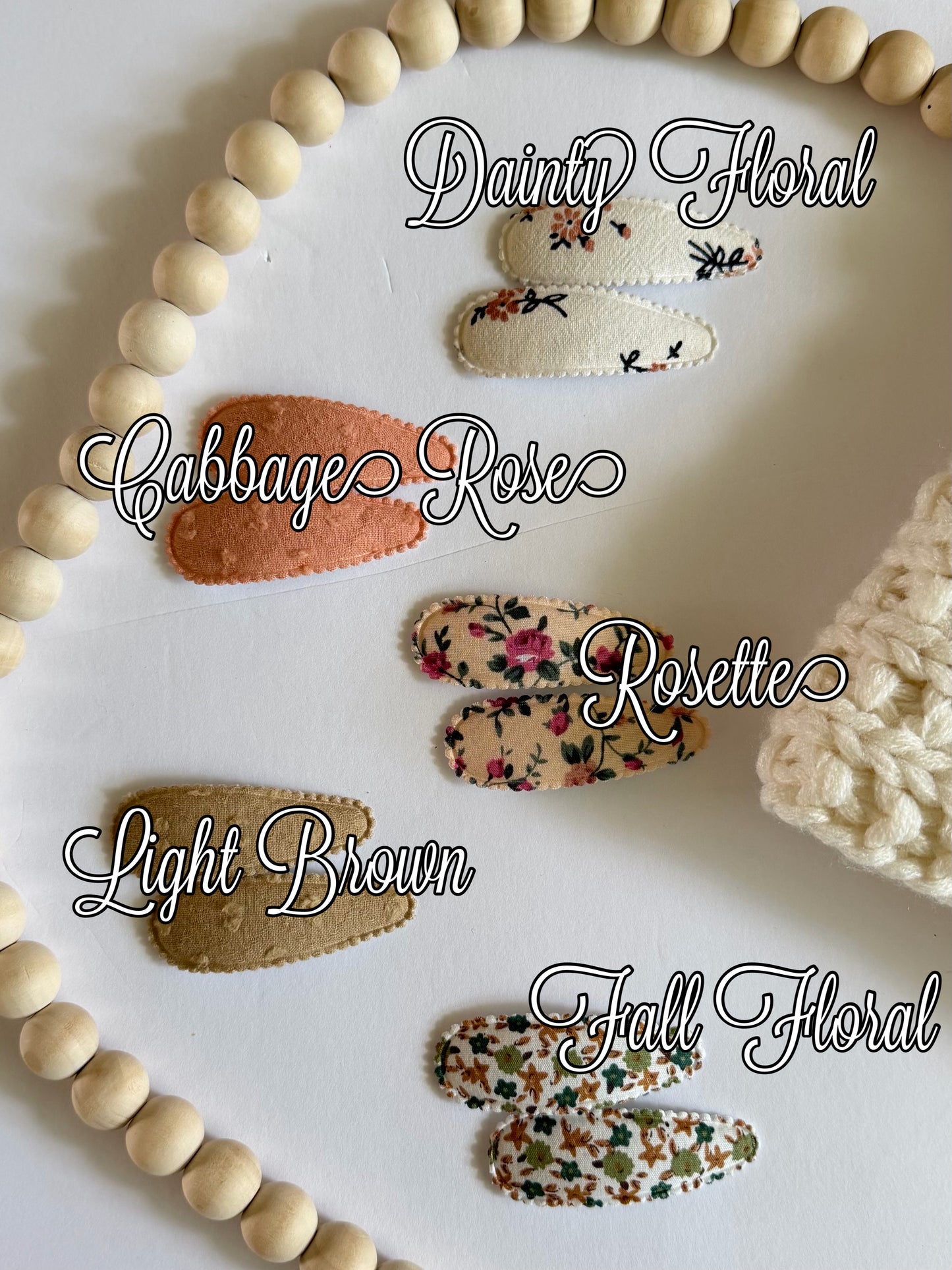 Fall Floral Fabric Snap Clips