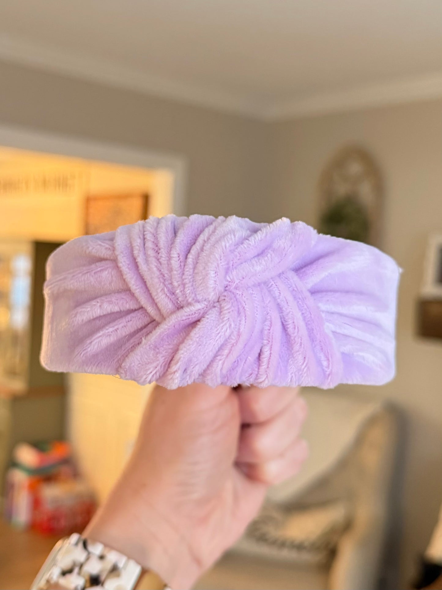 Lilac Velvet Knotted Headband