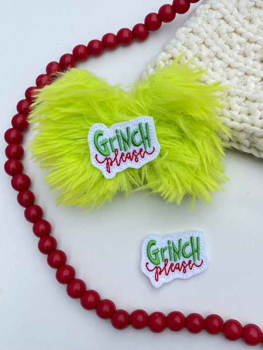 Grinch Please Fur Bow