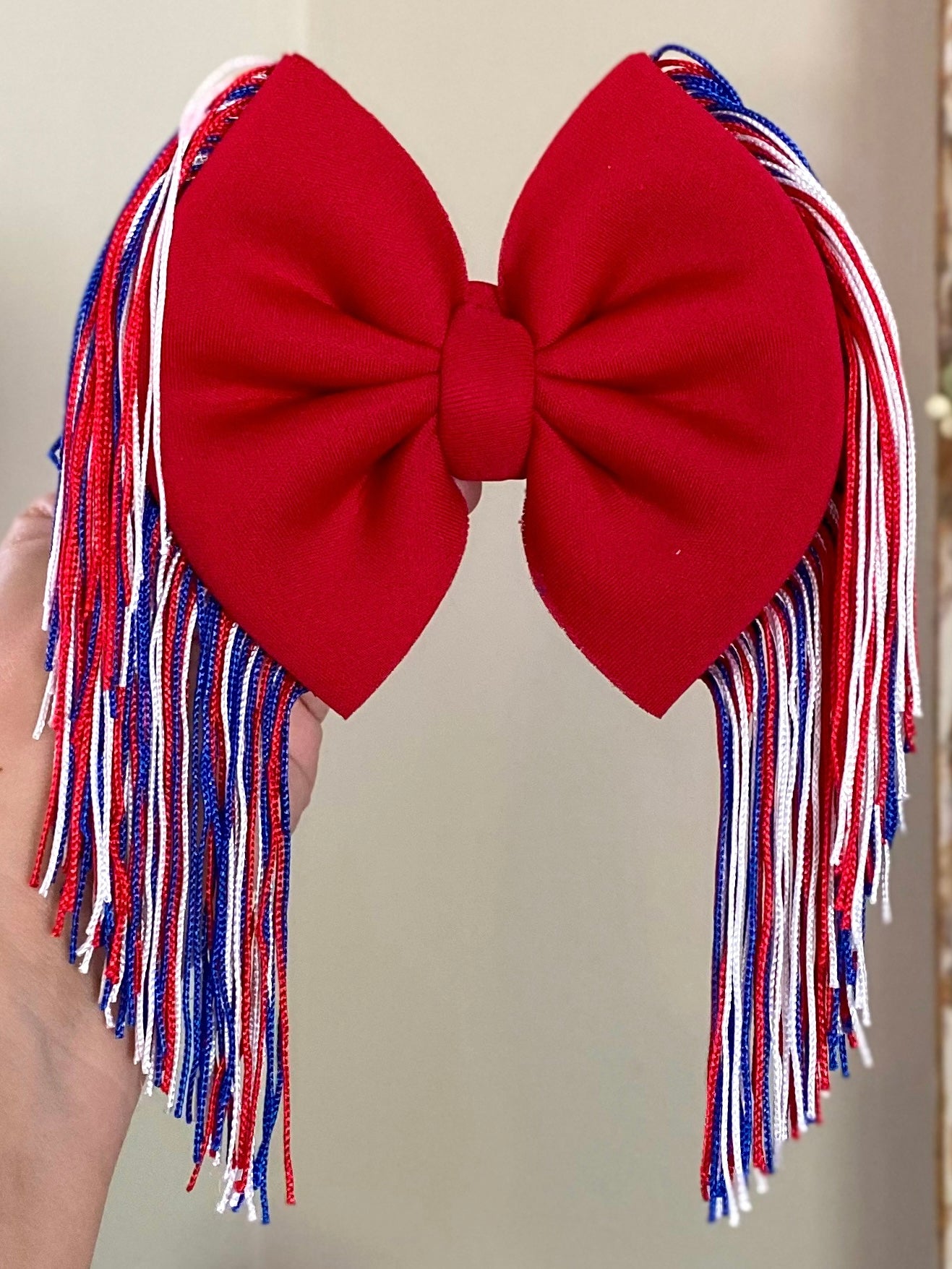 Patriotic Fringe Bow
