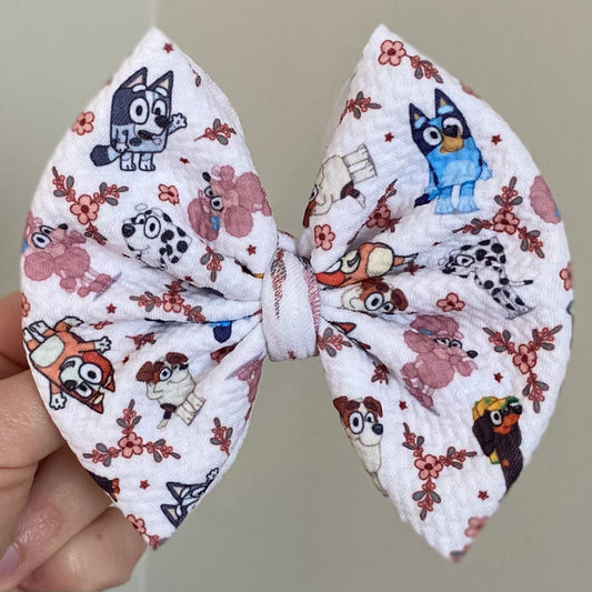 Floral Bluey Bow