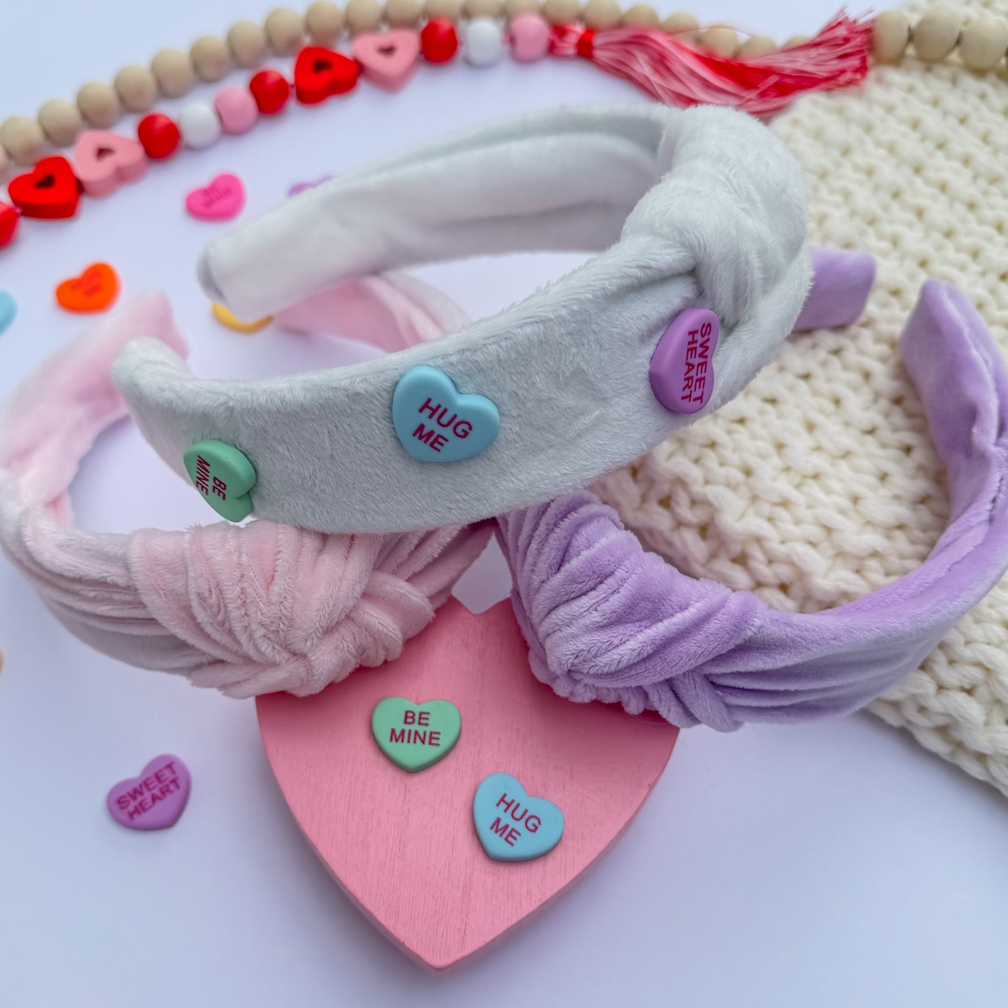 Conversation Heart Knotted Headband