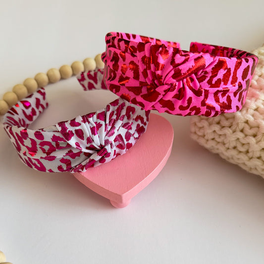 Holographic Leopard Knotted Headband