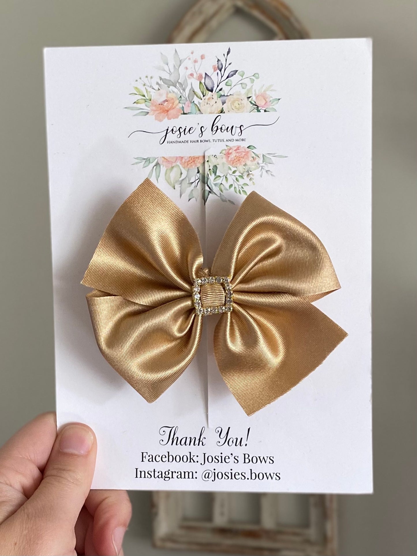 Embellished Satin Pinwheel Bow