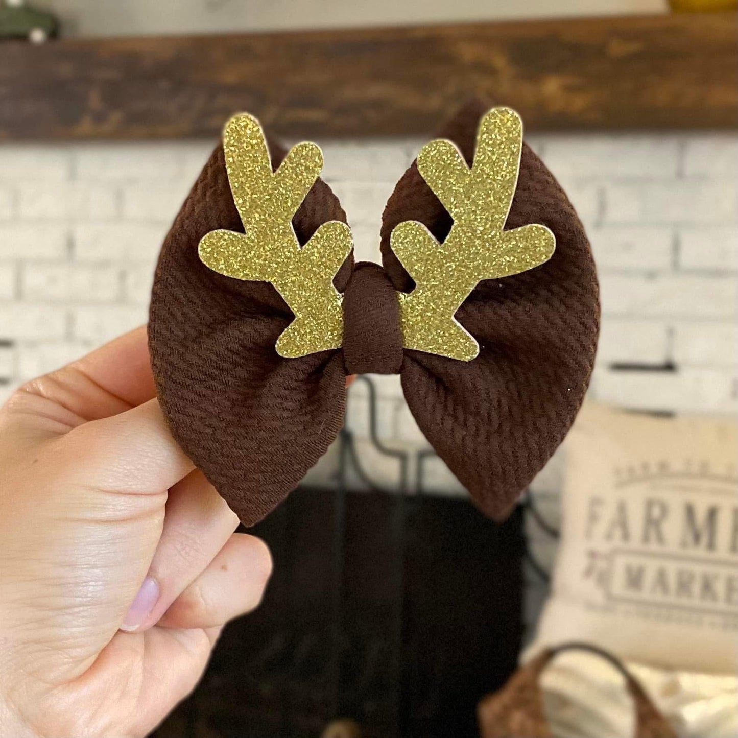 Reindeer Glitter Antler Bows