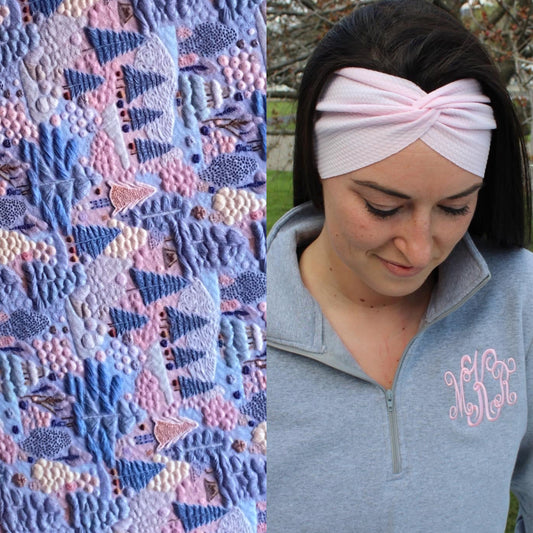 Embroidered Winter Adult Twist Headband