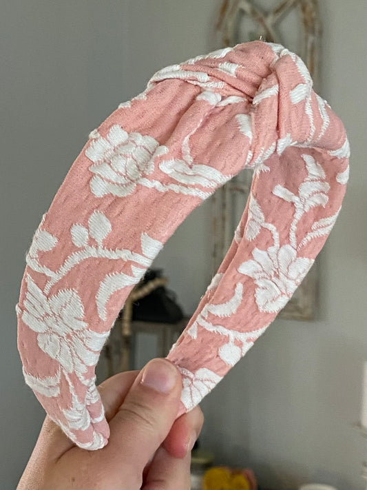 Embroidered Petal Floral Knotted Headband