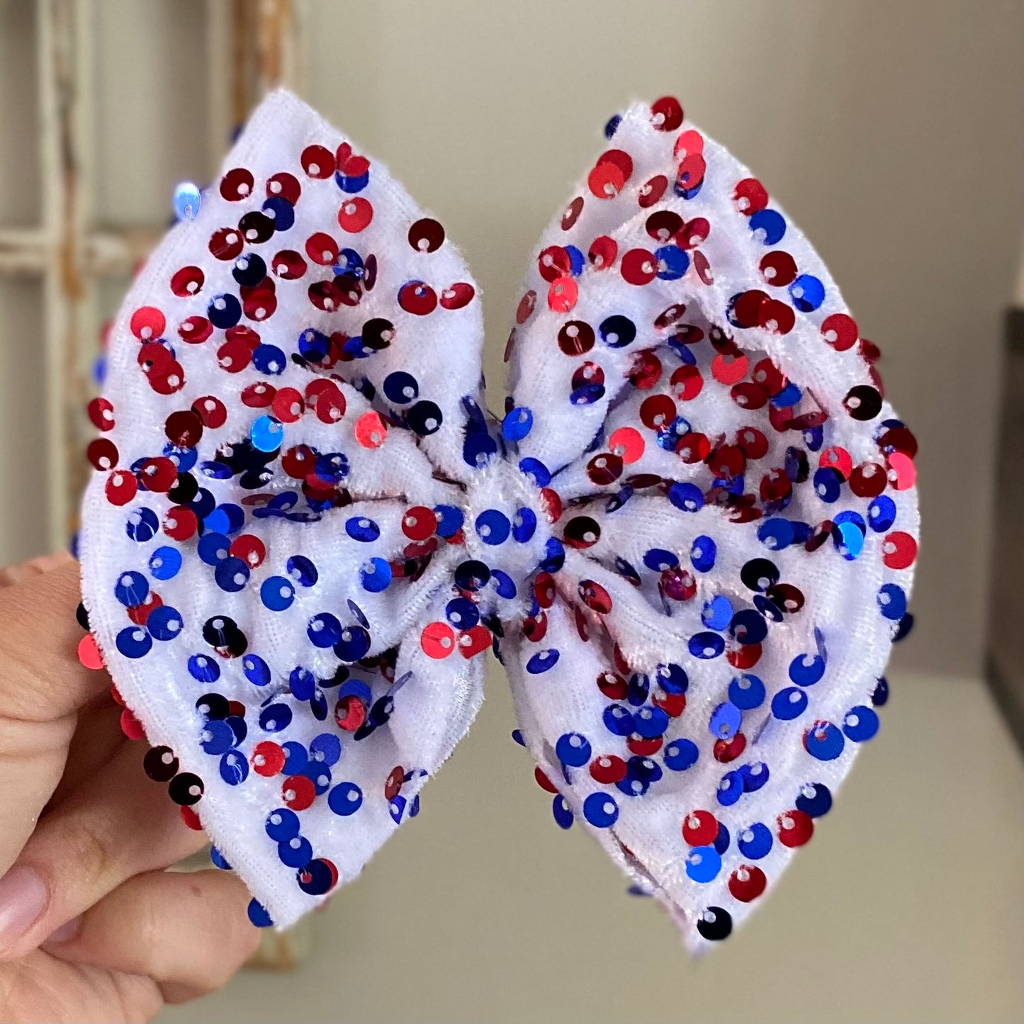 Red, White, and Blue Sequin Bow