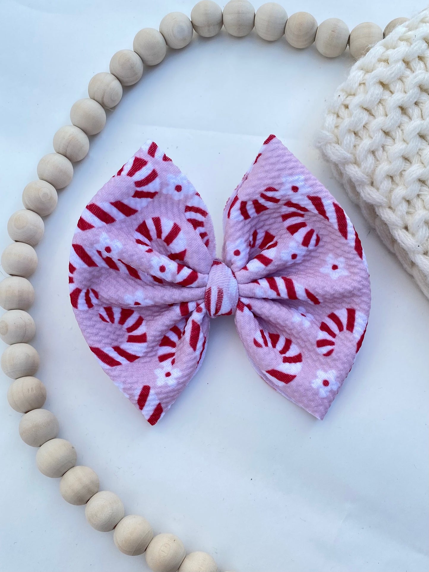 Floral Candy Canes Bow