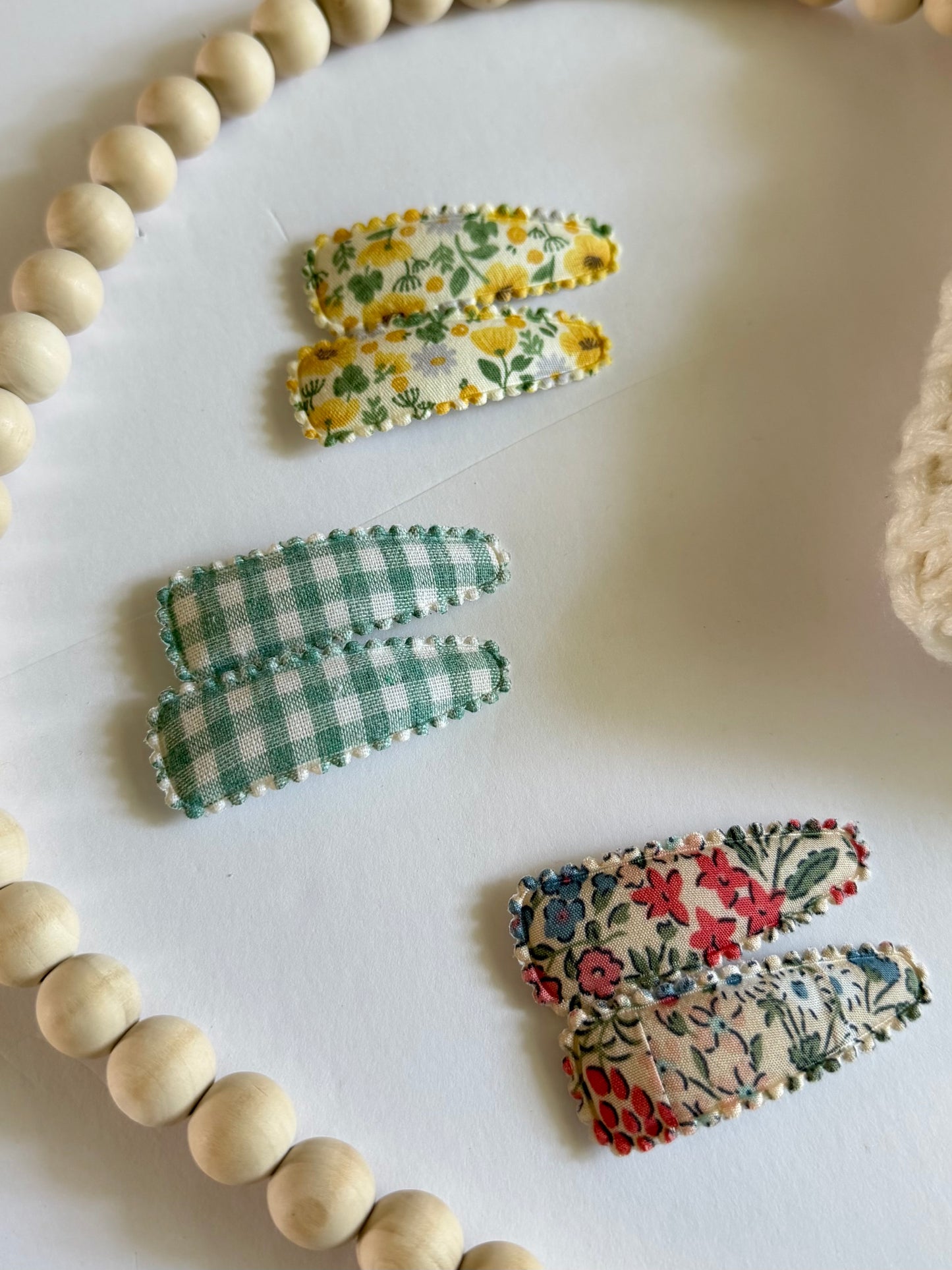 Sunflower Fields Fabric Snap Clips