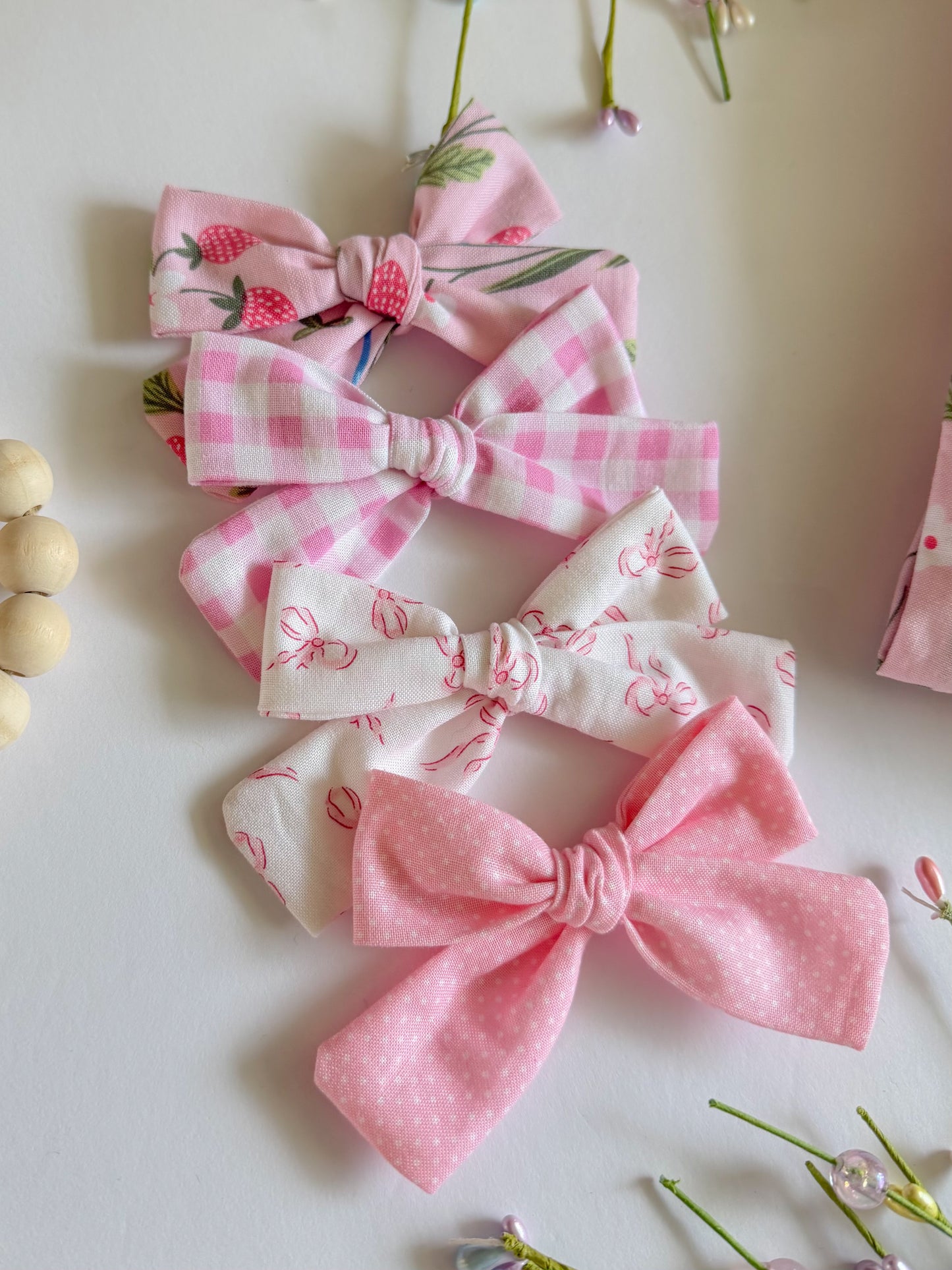Strawberry Fields Ruby Bows