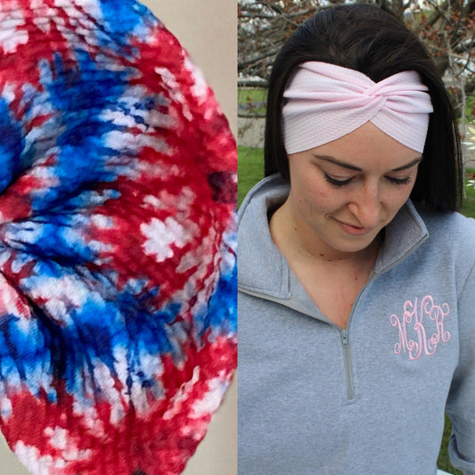 Patriotic Tie Dye Adult Twist Headband