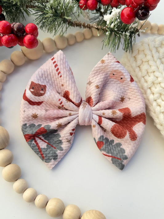 Beige Christmas Bow