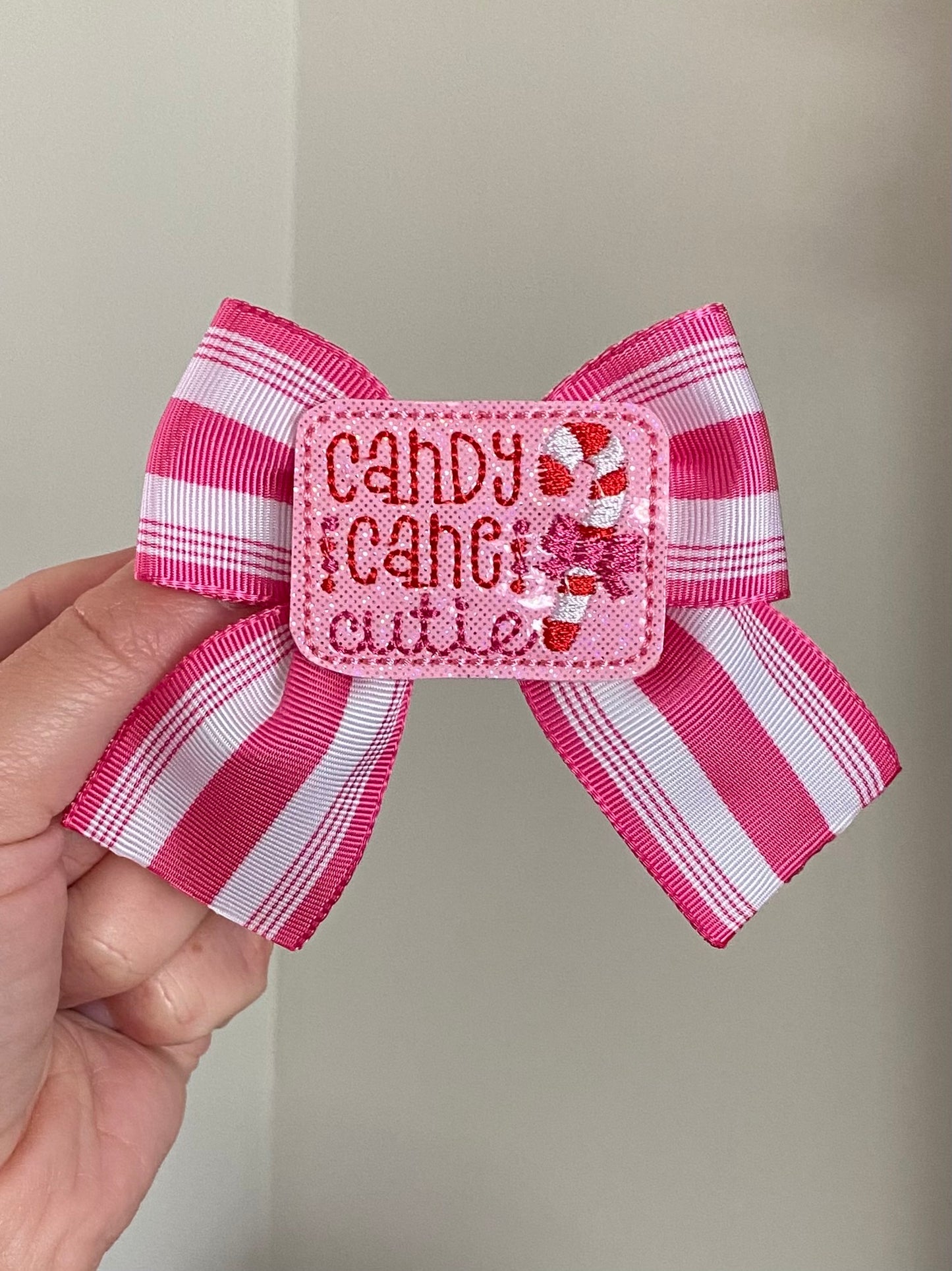 Candy Cane Cutie Ribbon Bow