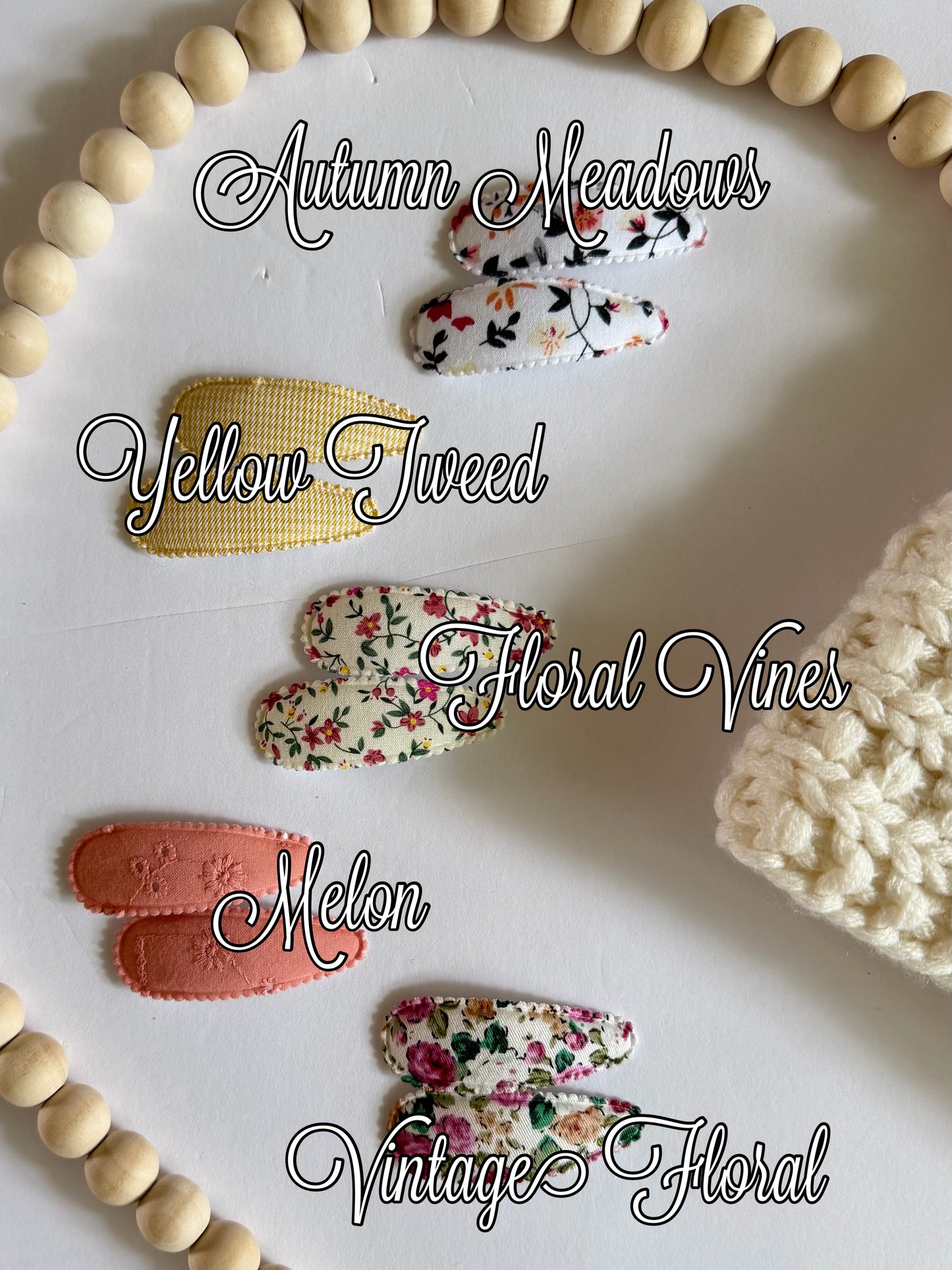 Autumn Meadows Fabric Snap Clips