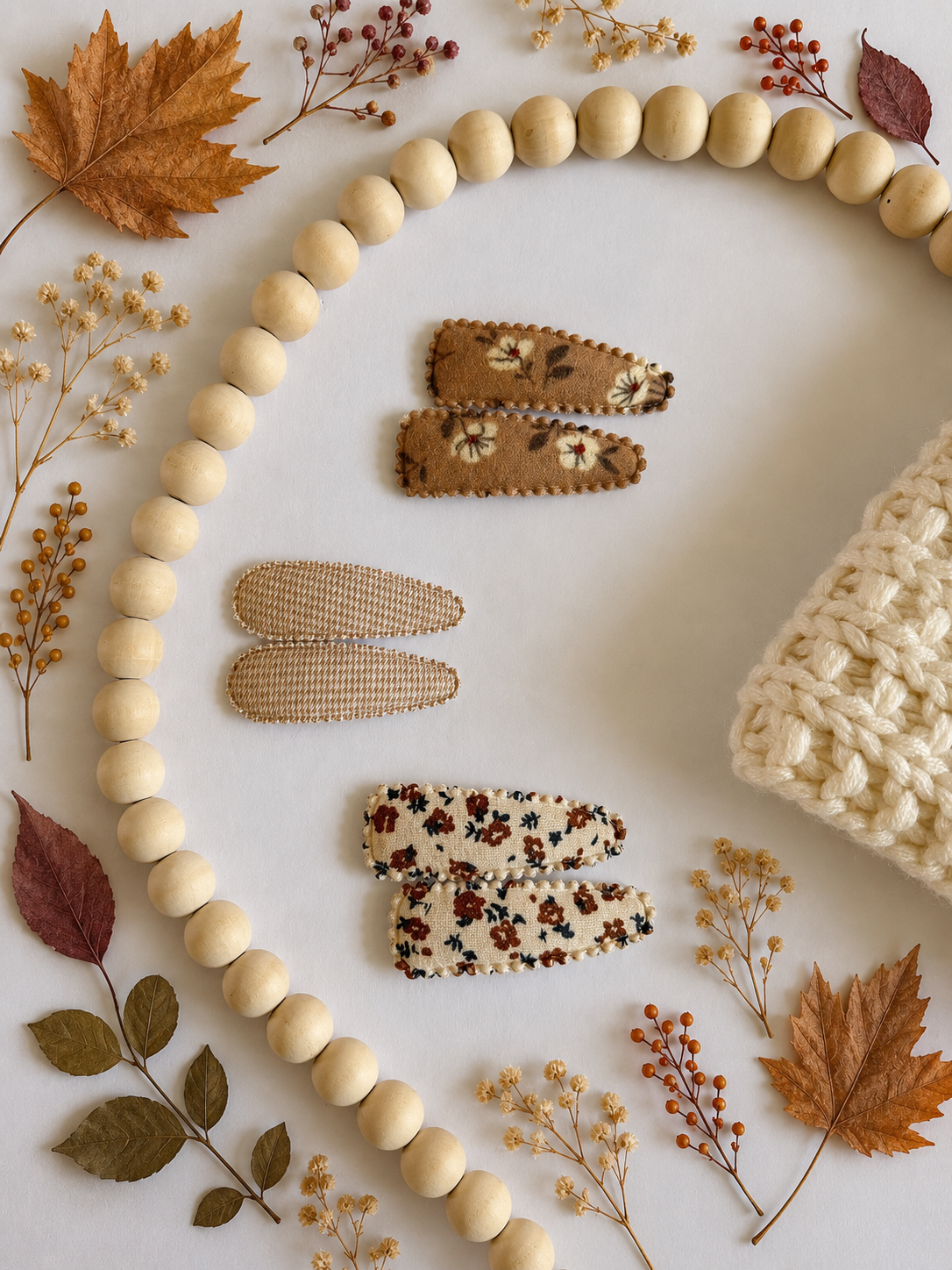 Fall Fabric Snap Clips