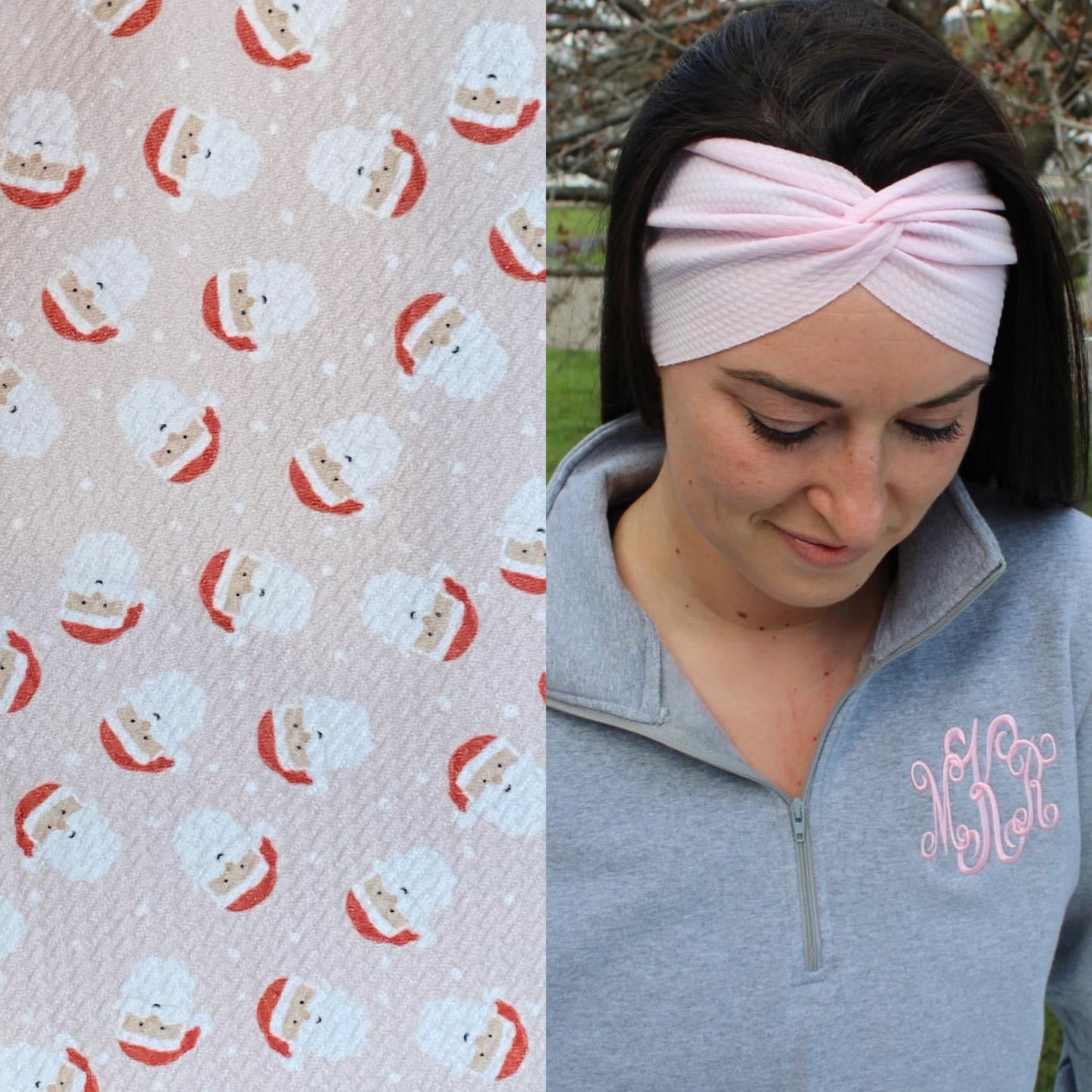 Pink Santa Adult Twist Headband