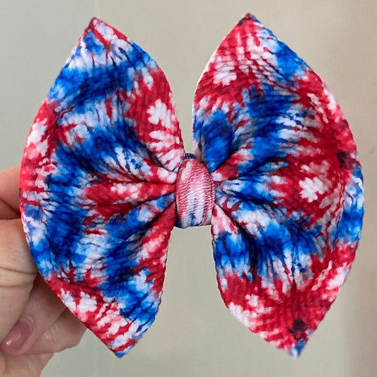 Patriotic Tie Dye Bow