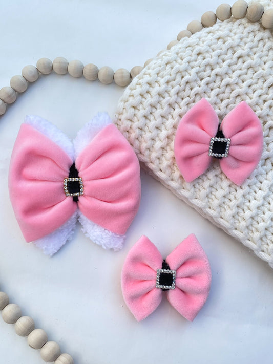 Pink Santa Buckle Bow