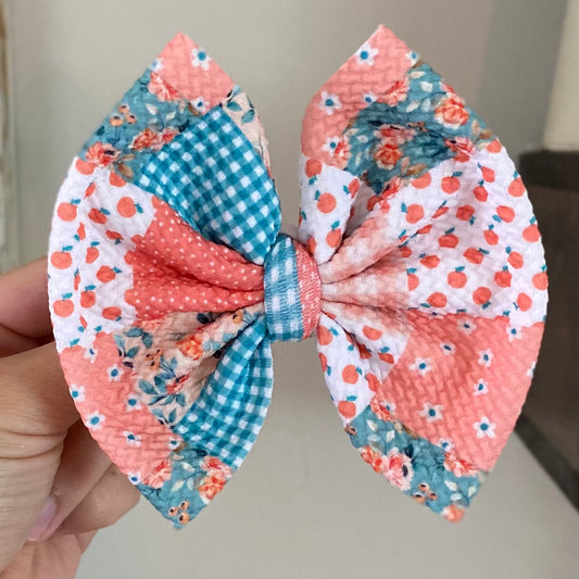 Peachy Patchwork Bow