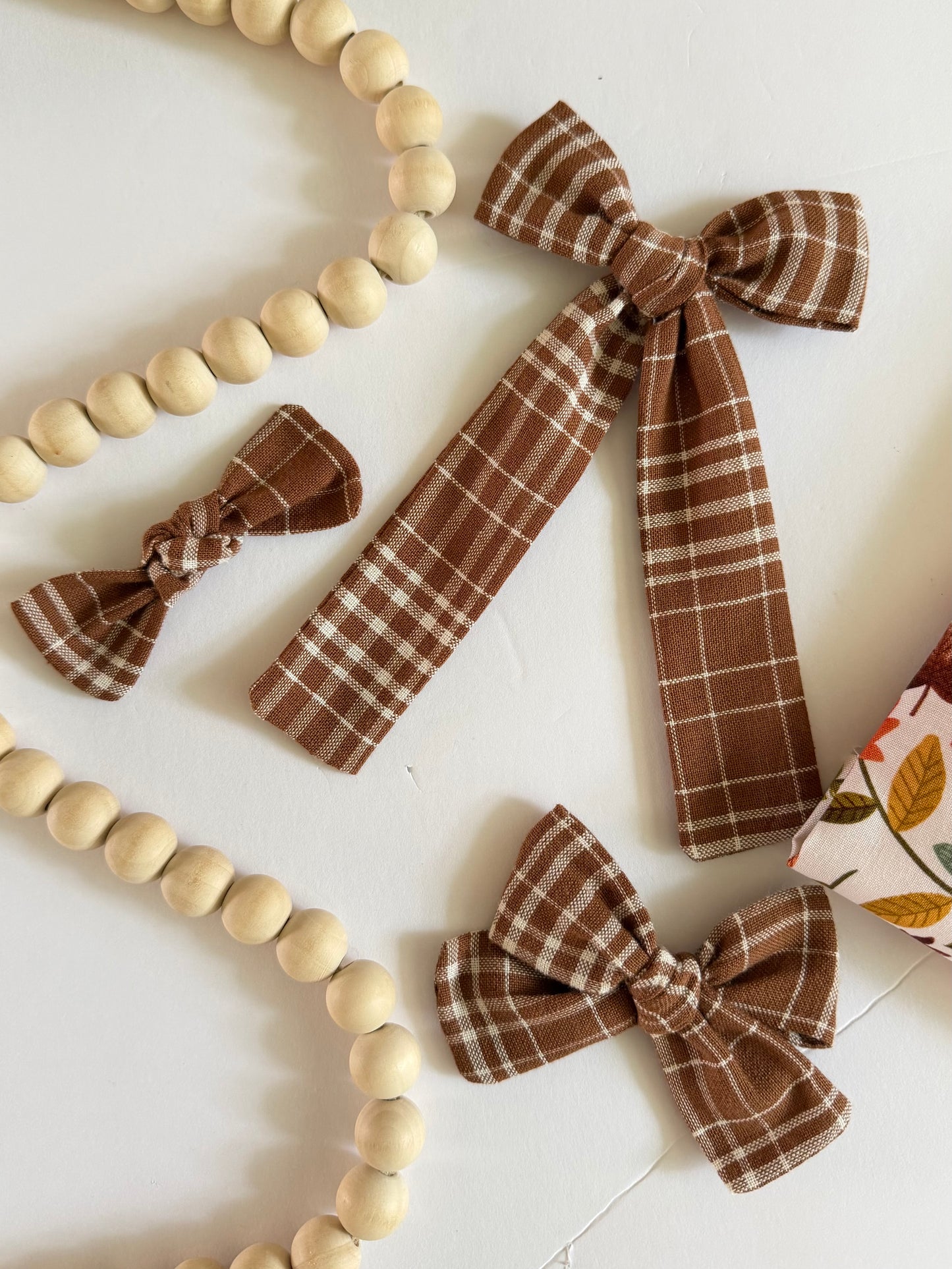 Cocoa Plaid Ruby Bow