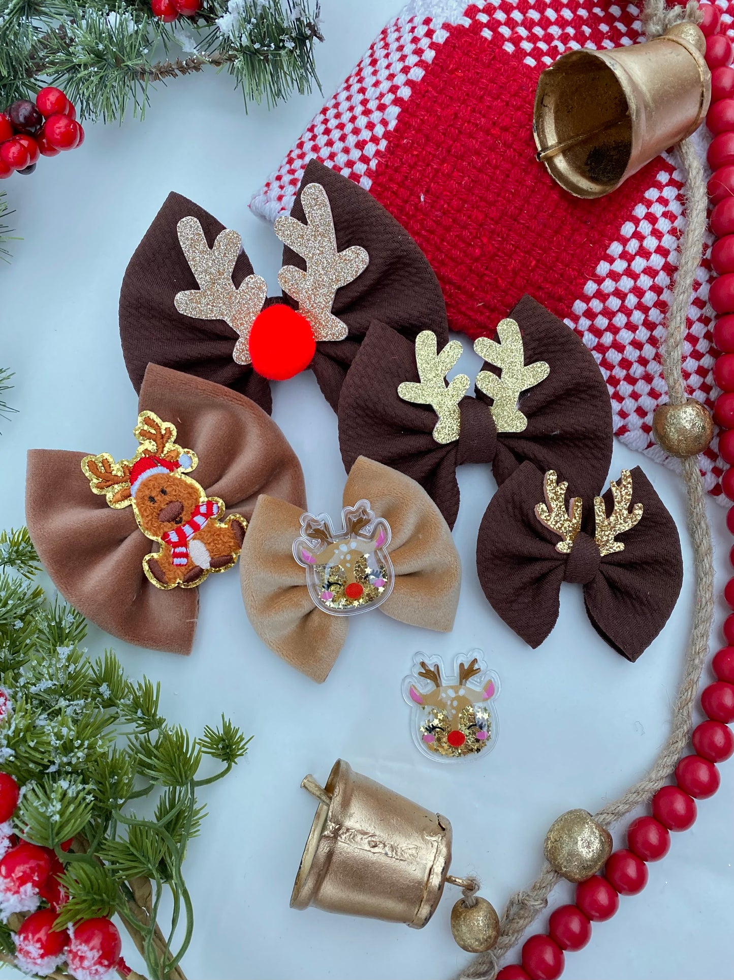 Reindeer Glitter Antler Bows